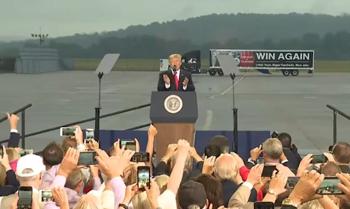 Trump Delivering Message at Airport