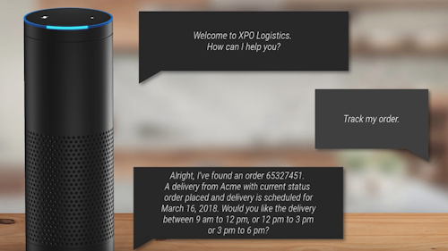 Amazon Alexa tXPO Logistics app talking